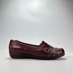 Paoli Burgundy Wine Leather Loafers Shoes Slip On Sandals Women’s Size 6.5